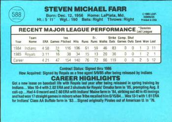 Steve Farr  baseball card collectible - Main Image 2