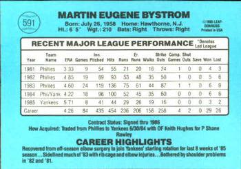 Marty Bystrom  baseball card collectible - Main Image 2