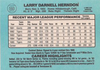 Larry Herndon  baseball card collectible - Main Image 2