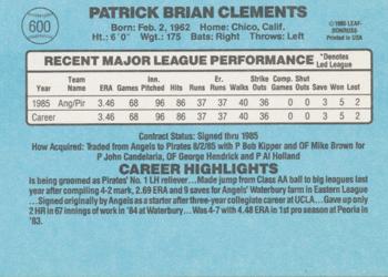 Pat Clements  baseball card collectible - Main Image 2