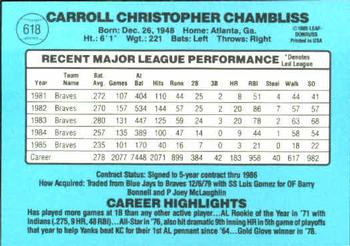 Chris Chambliss  baseball card collectible - Main Image 2