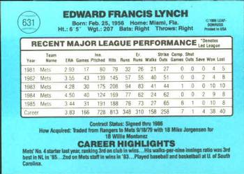 Ed Lynch  baseball card collectible - Main Image 2