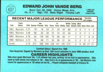 Ed Vande Berg  baseball card collectible - Main Image 2