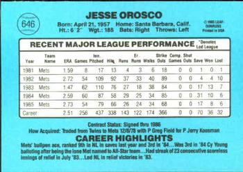 Jesse Orosco  baseball card collectible - Main Image 2