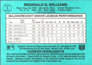 Reggie Williams  baseball card collectible - Main Image 2