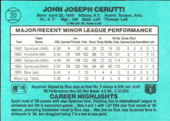 John Cerutti  baseball card collectible - Main Image 2