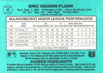 Eric Plunk  baseball card collectible - Main Image 2