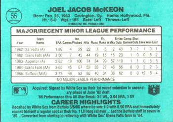 Joel McKeon  baseball card collectible - Main Image 2