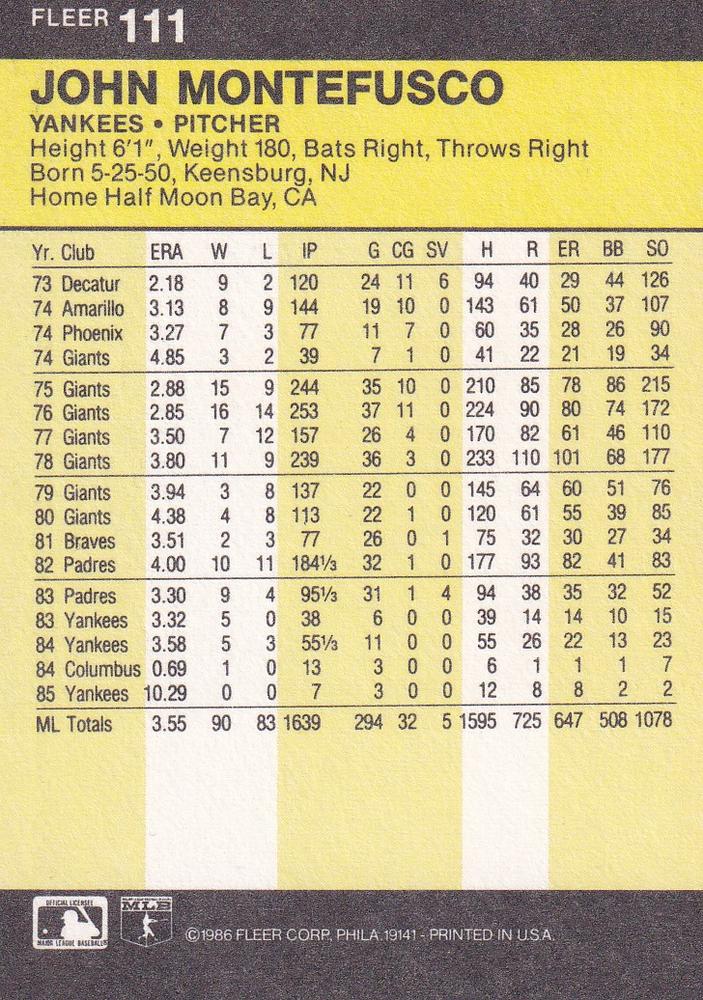 John Montefusco  baseball card collectible - Main Image 2