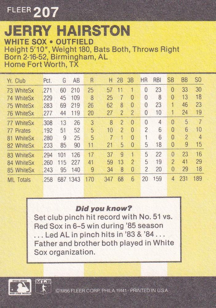 Jerry Hairston  baseball card collectible - Main Image 2