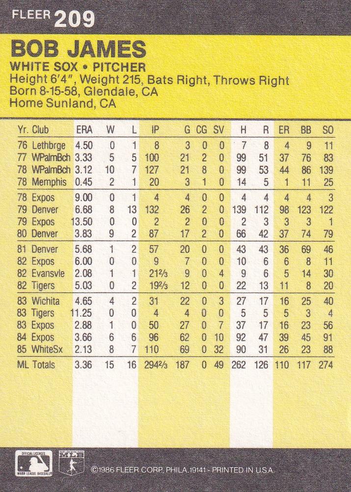 Bob James  baseball card collectible - Main Image 2