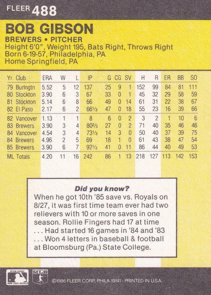 Bob Gibson  baseball card collectible - Main Image 2