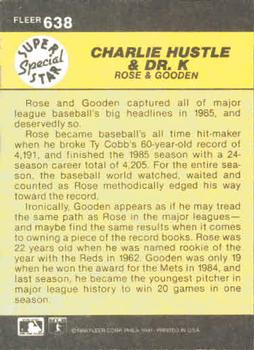 Charlie Hustle & Dr. K (Pete Rose / Dwight Gooden)  baseball card collectible - Main Image 2
