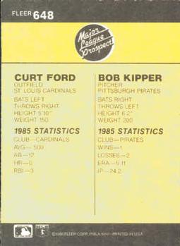 Bob Kipper / Curt Ford  baseball card collectible - Main Image 2
