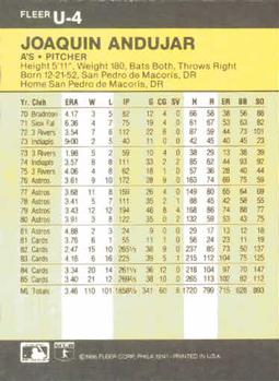 Joaquin Andujar  baseball card collectible - Main Image 2