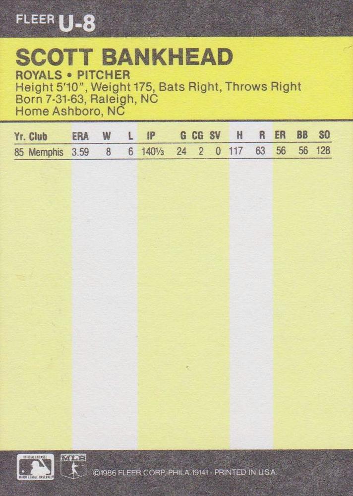 Scott Bankhead  baseball card collectible - Main Image 2