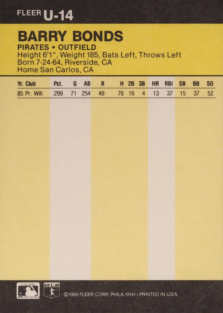 Barry Bonds  baseball card collectible - Main Image 2