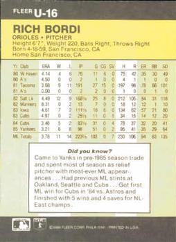 Rich Bordi  baseball card collectible - Main Image 2