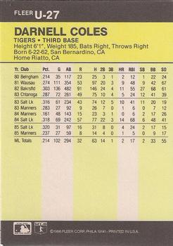 Darnell Coles  baseball card collectible - Main Image 2