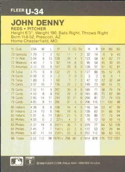 John Denny  baseball card collectible - Main Image 2