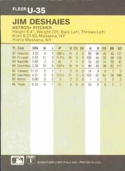 Jim Deshaies  baseball card collectible - Main Image 2