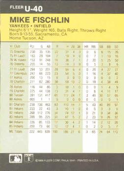 Mike Fischlin  baseball card collectible - Main Image 2