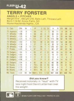 Terry Forster  baseball card collectible - Main Image 2