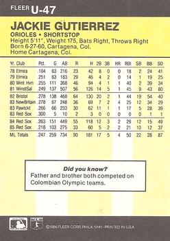 Jackie Gutierrez  baseball card collectible - Main Image 2