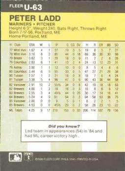 Pete Ladd  baseball card collectible - Main Image 2