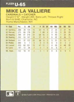 Mike LaValliere  baseball card collectible - Main Image 2