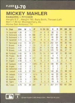 Mickey Mahler  baseball card collectible - Main Image 2