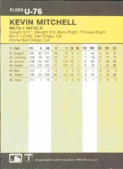 Kevin Mitchell  baseball card collectible - Main Image 2