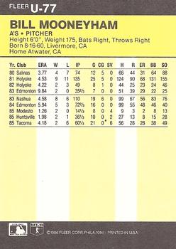 Bill Mooneyham  baseball card collectible - Main Image 2