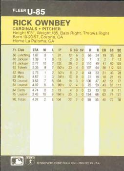 Rick Ownbey  baseball card collectible - Main Image 2