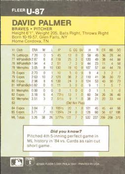 David Palmer  baseball card collectible - Main Image 2