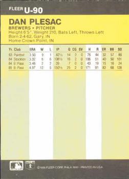 Dan Plesac  baseball card collectible - Main Image 2