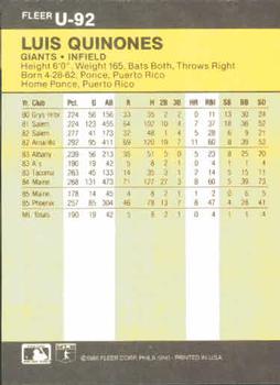 Luis Quinones  baseball card collectible - Main Image 2