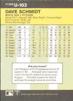 Dave Schmidt  baseball card collectible - Main Image 2