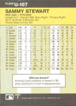Sammy Stewart  baseball card collectible - Main Image 2