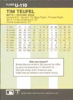 Tim Teufel  baseball card collectible - Main Image 2