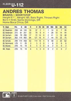 Andres Thomas  baseball card collectible - Main Image 2