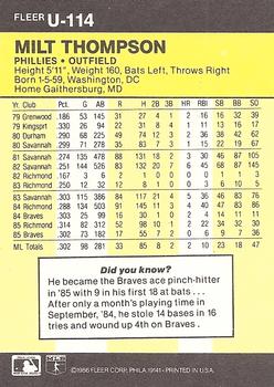 Milt Thompson  baseball card collectible - Main Image 2