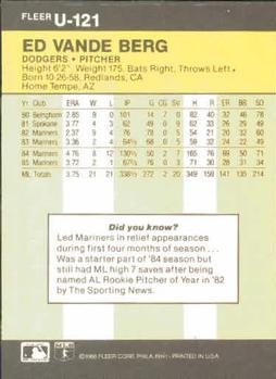 Ed Vande Berg  baseball card collectible - Main Image 2