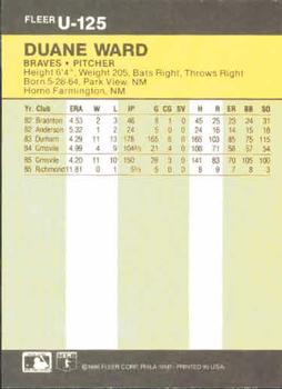 Duane Ward  baseball card collectible - Main Image 2