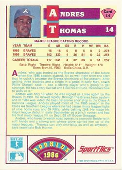 Andres Thomas  baseball card collectible - Main Image 2