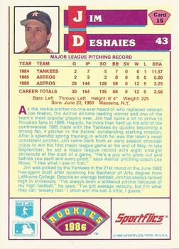 Jim Deshaies  baseball card collectible - Main Image 2