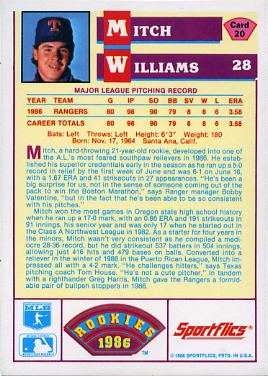 Mitch Williams  baseball card collectible - Main Image 2