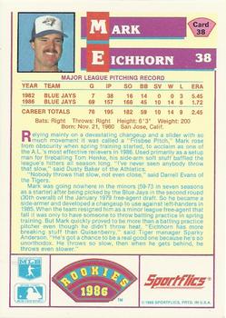 Mark Eichhorn  baseball card collectible - Main Image 2
