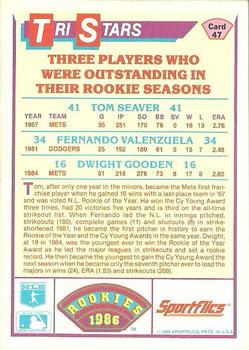Outstanding Rookie Seasons (Dwight Gooden / Tom Seaver / Fernando Valenzuela)  baseball card collectible - Main Image 2