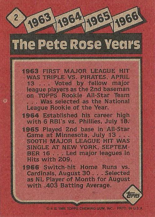 The Pete Rose Years: 1963-1966  baseball card collectible - Main Image 2
